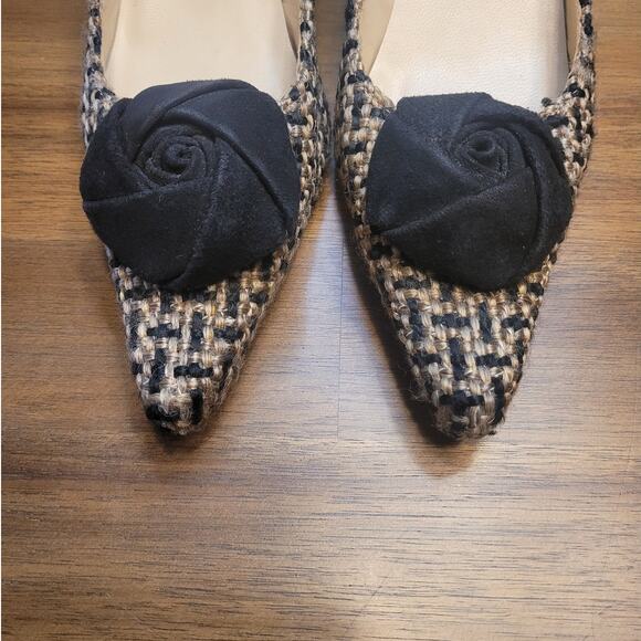 VTG Ramon Tenza 90s Y2K Kitten Heels Black Tan Pointed Toe Size 6B GUC - Picture 3 of 9